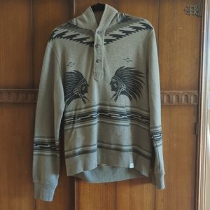 Hooded DENIM & SUPPLY Ralph Lauren "Chief"/Aztec Pullover Sweater